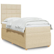 Boxspring met matras 100x200 cm crèmekleurig