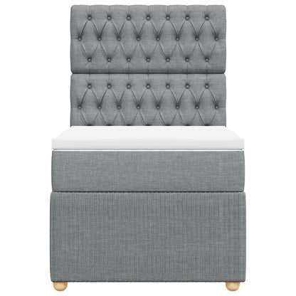 Boxspring met matras stof lichtgrijs 100x200 cm