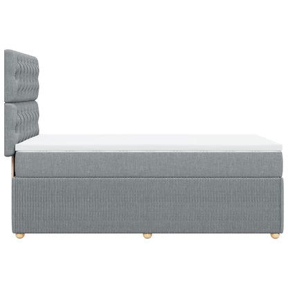 Boxspring met matras stof lichtgrijs 100x200 cm