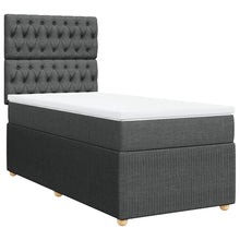 Boxspring met matras stof donkergrijs 100x200 cm