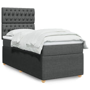 Boxspring met matras 100x200 cm donkergrijs