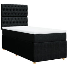 Boxspring met matras stof zwart 100x200 cm