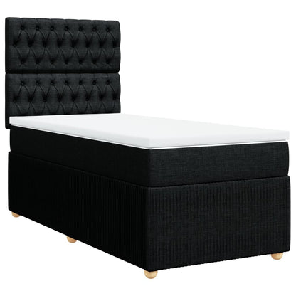 Boxspring met matras stof zwart 100x200 cm