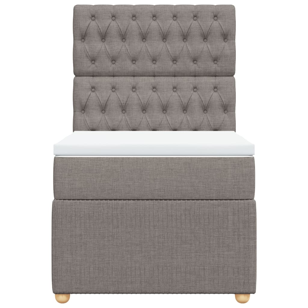 Boxspring met matras stof taupe 100x200 cm