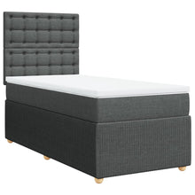 Boxspring met matras stof donkergrijs 100x200 cm
