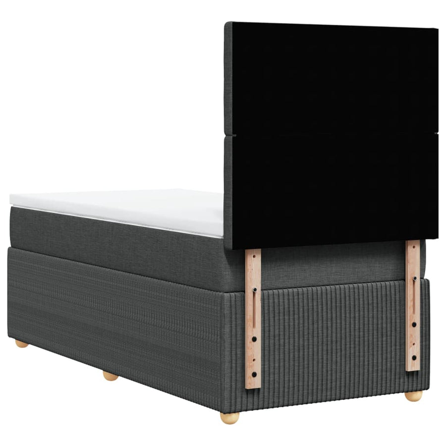 Boxspring met matras stof donkergrijs 100x200 cm