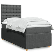 Boxspring met matras 100x200 cm donkergrijs