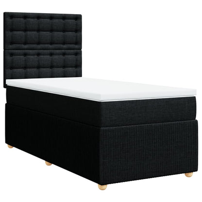 Boxspring met matras stof zwart 100x200 cm