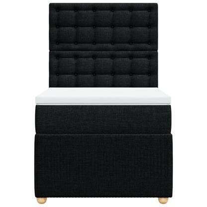 Boxspring met matras stof zwart 100x200 cm