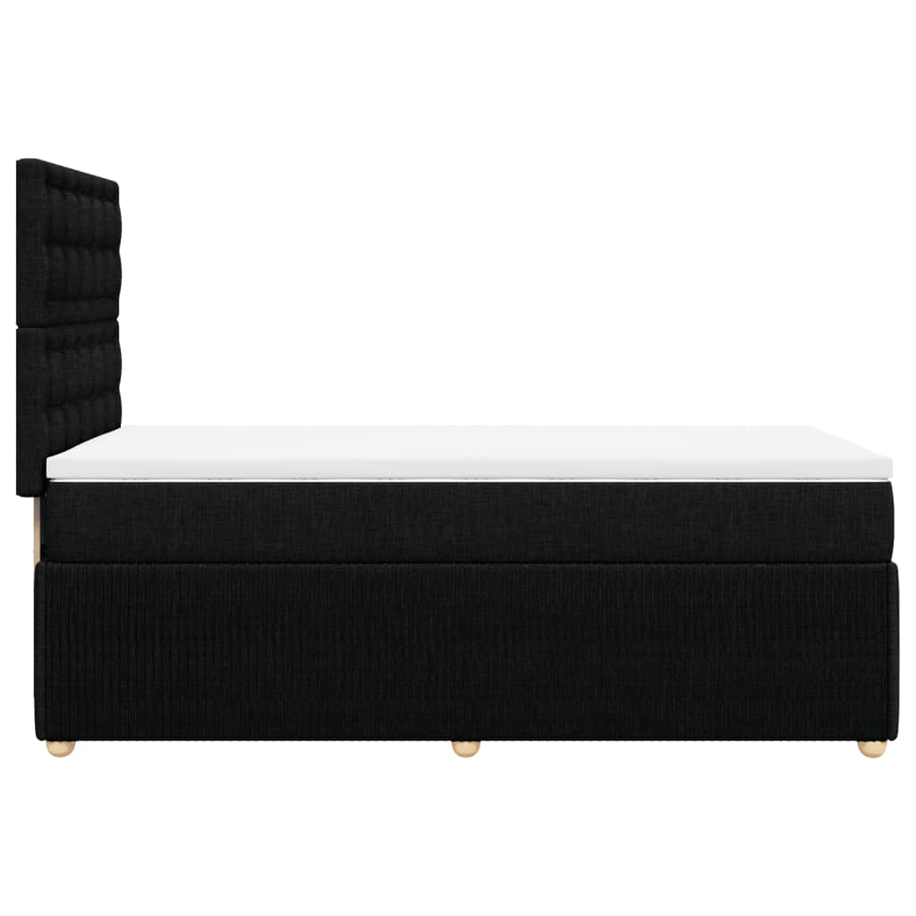 Boxspring met matras stof zwart 100x200 cm