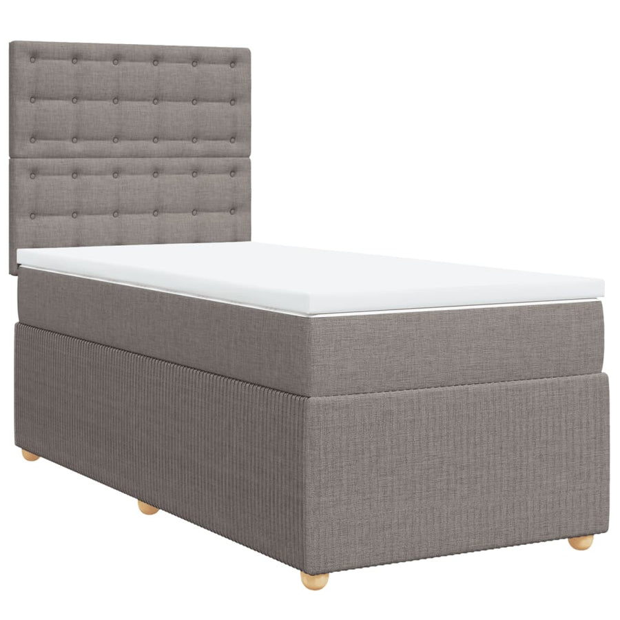 Boxspring met matras stof taupe 100x200 cm