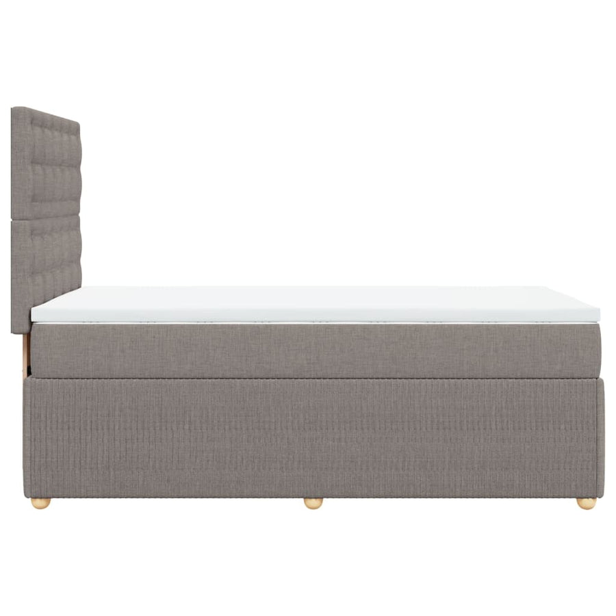 Boxspring met matras stof taupe 100x200 cm