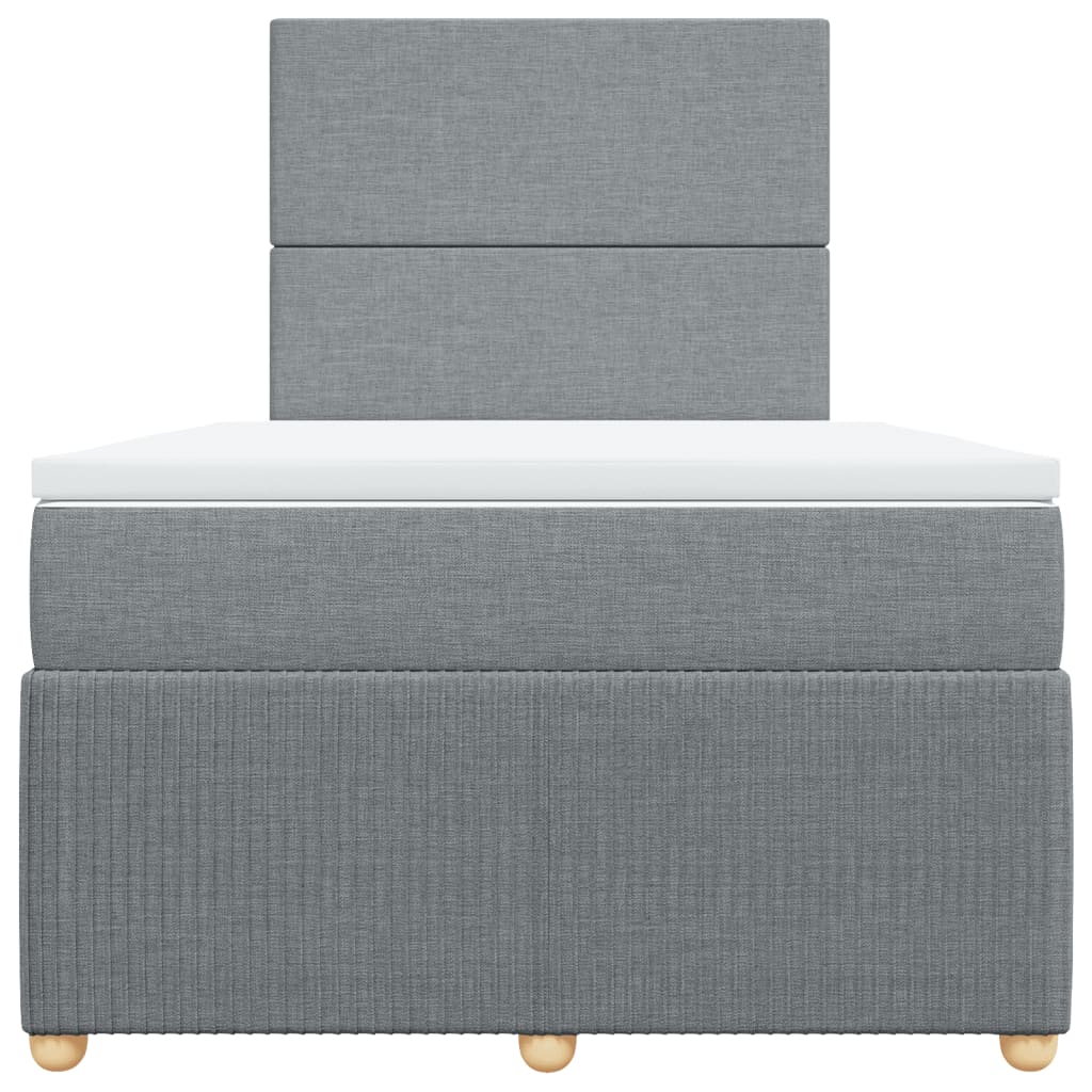 Boxspring met matras stof lichtgrijs 120x190 cm