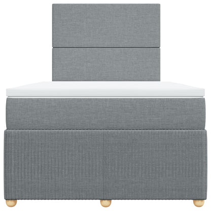 Boxspring met matras stof lichtgrijs 120x190 cm