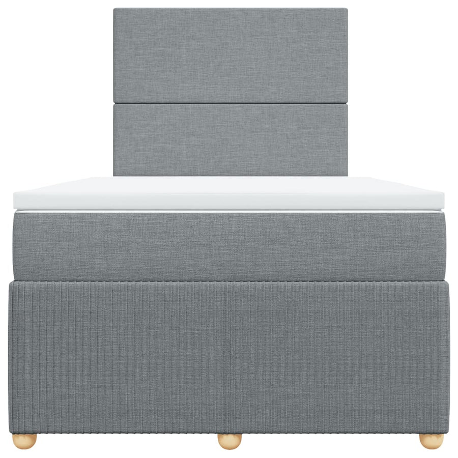 Boxspring met matras stof lichtgrijs 120x190 cm
