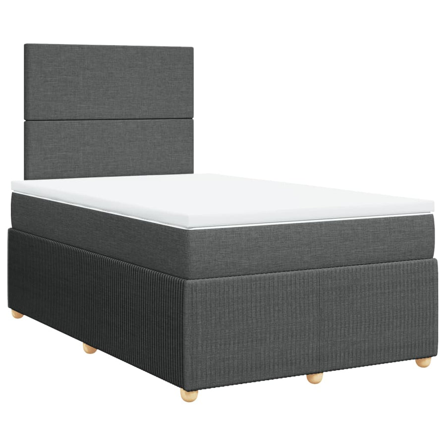 Boxspring met matras stof donkergrijs 120x190 cm