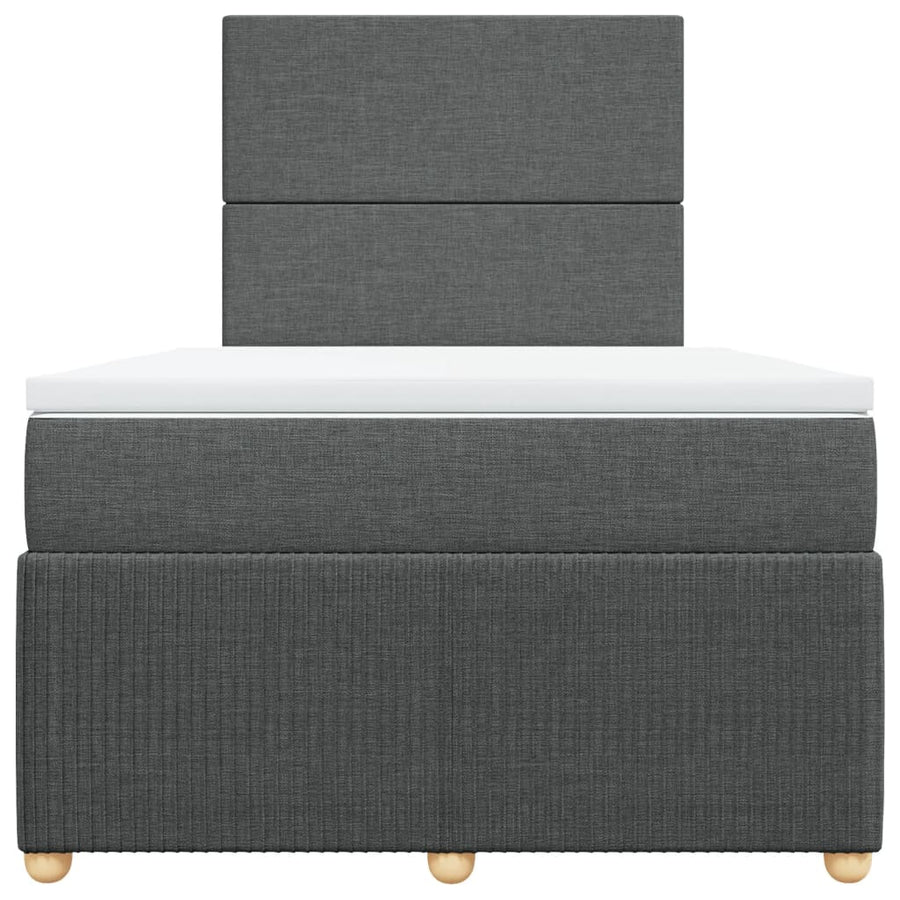 Boxspring met matras stof donkergrijs 120x190 cm