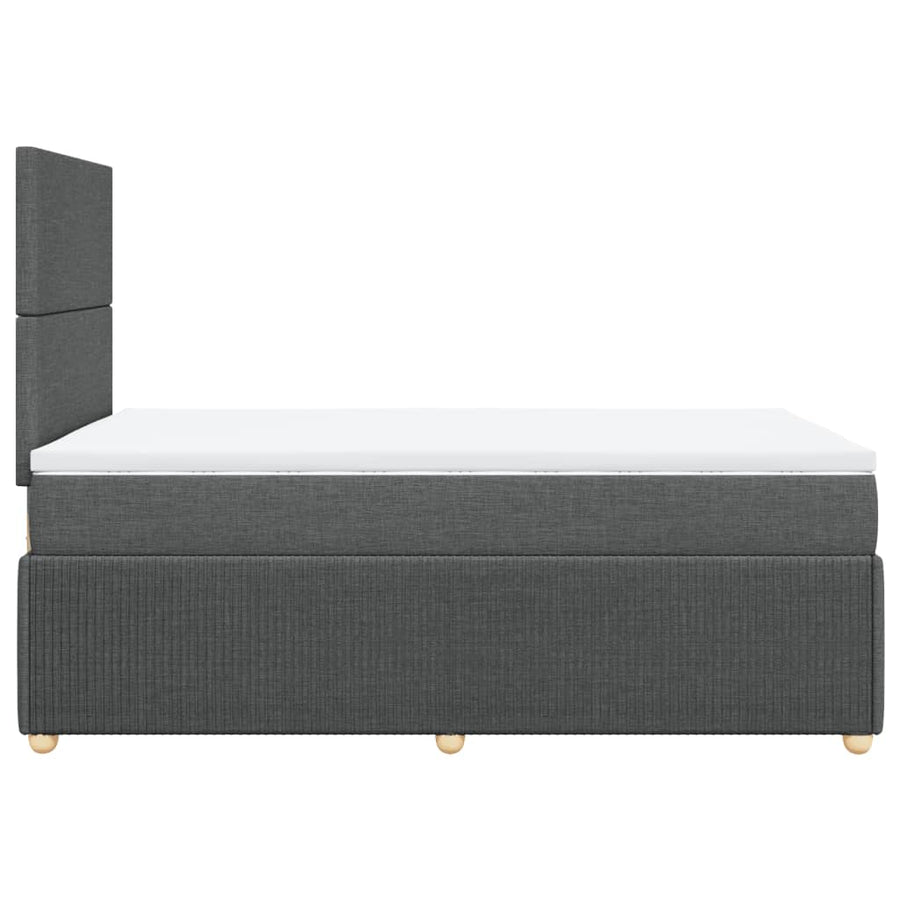 Boxspring met matras stof donkergrijs 120x190 cm