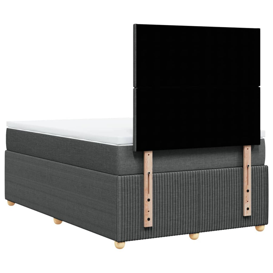 Boxspring met matras stof donkergrijs 120x190 cm
