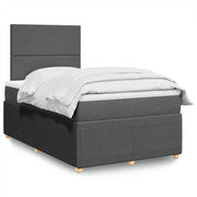 Boxspring met matras 120x190 cm donkergrijs