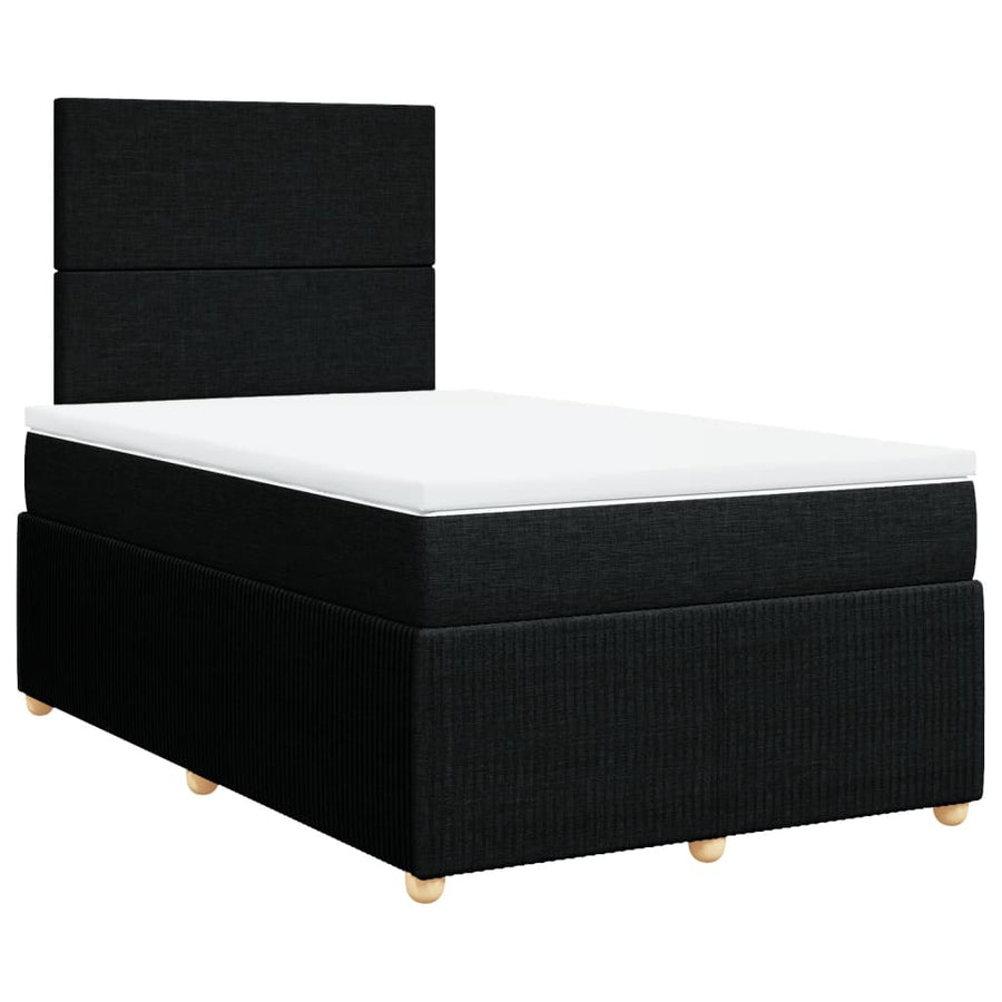 Boxspring met matras stof zwart 120x190 cm
