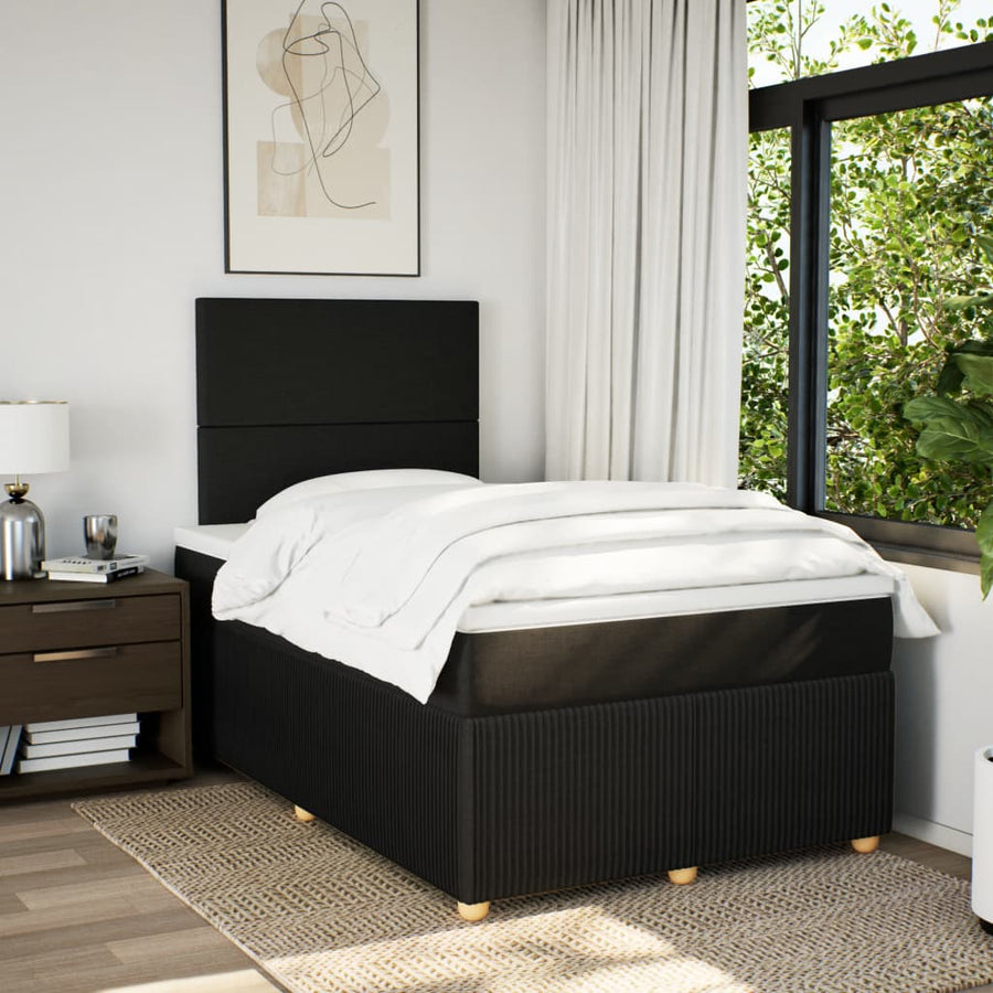Boxspring met matras stof zwart 120x190 cm