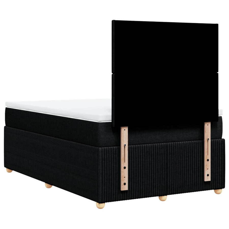 Boxspring met matras stof zwart 120x190 cm