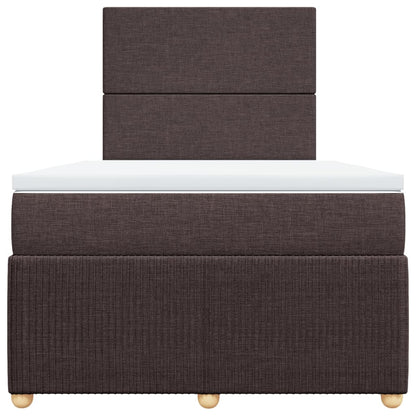 Boxspring met matras stof donkerbruin 120x190 cm