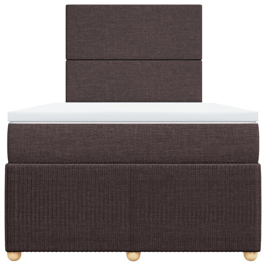 Boxspring met matras stof donkerbruin 120x190 cm