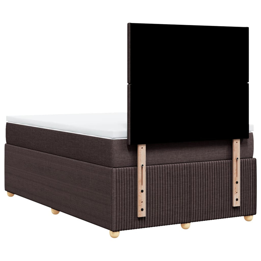Boxspring met matras stof donkerbruin 120x190 cm