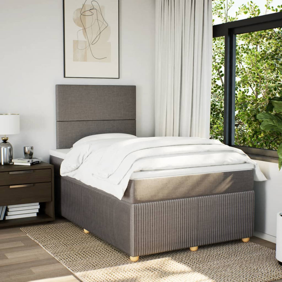 Boxspring met matras stof taupe 120x190 cm