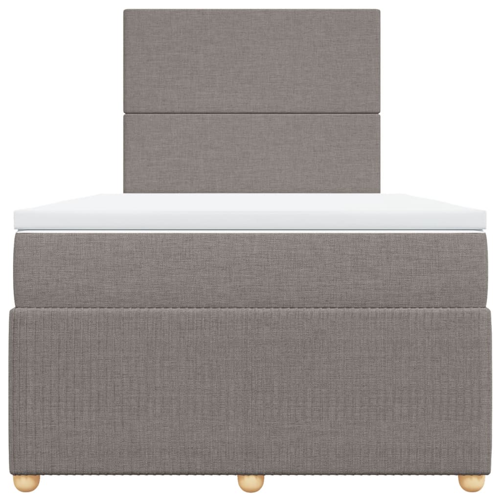 Boxspring met matras stof taupe 120x190 cm