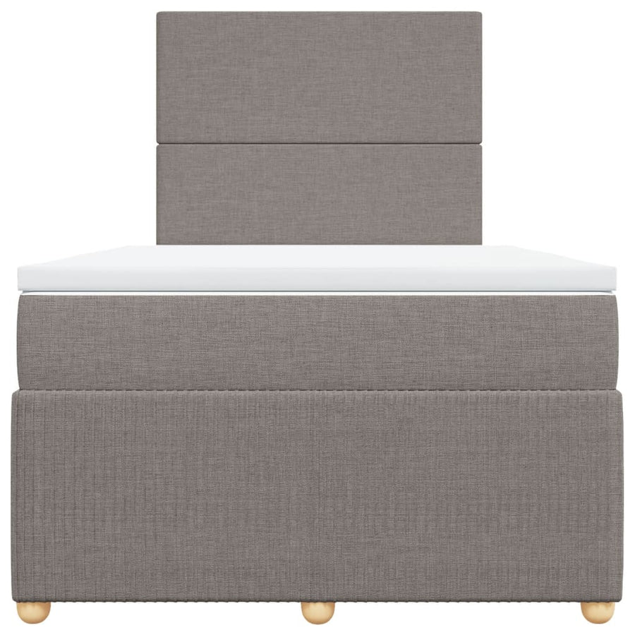 Boxspring met matras stof taupe 120x190 cm