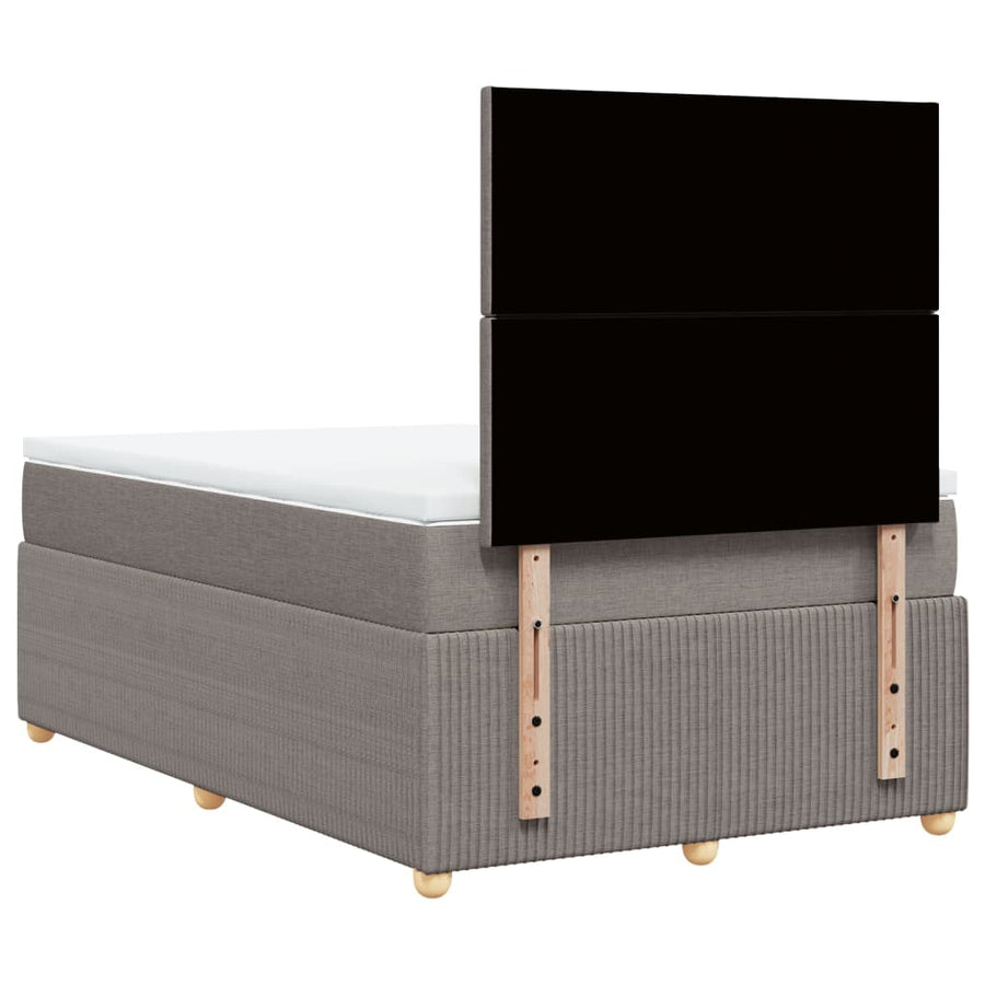 Boxspring met matras stof taupe 120x190 cm