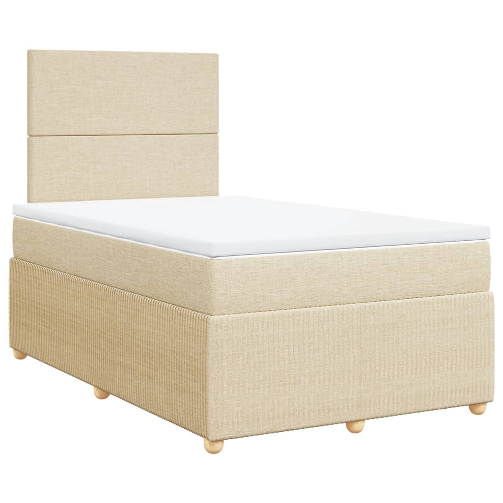 Boxspring met matras stof crèmekleurig 120x190 cm