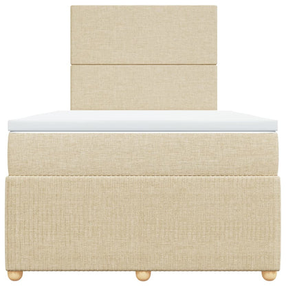 Boxspring met matras stof crèmekleurig 120x190 cm
