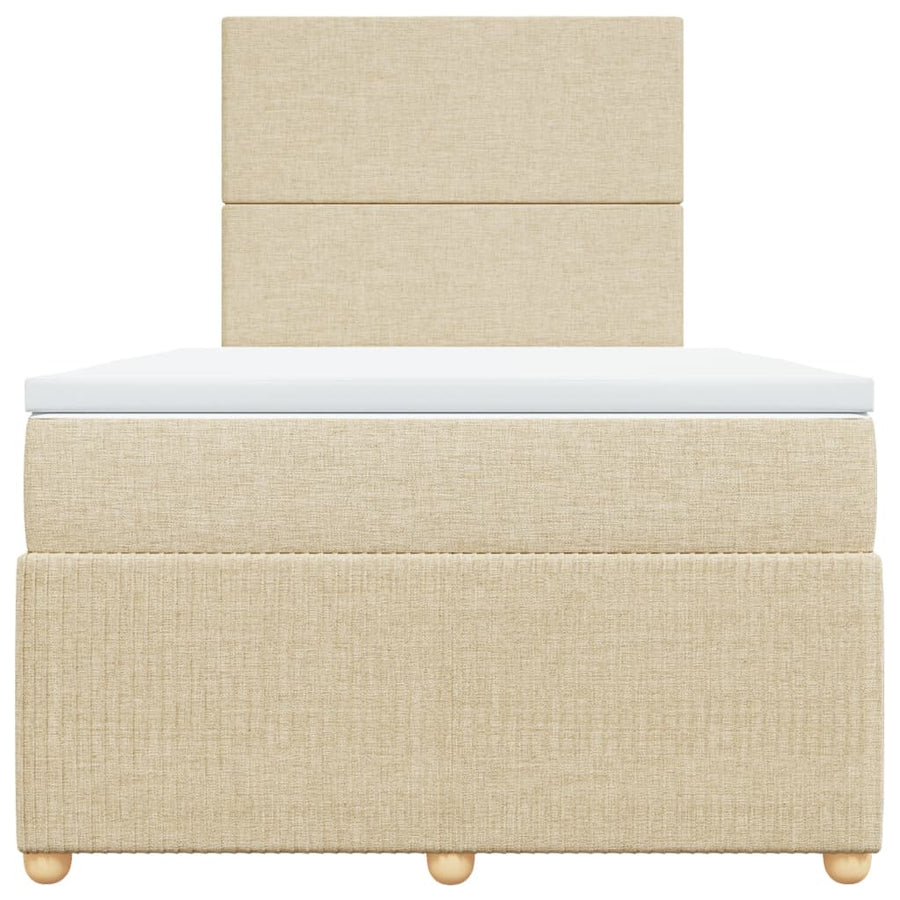 Boxspring met matras stof crèmekleurig 120x190 cm