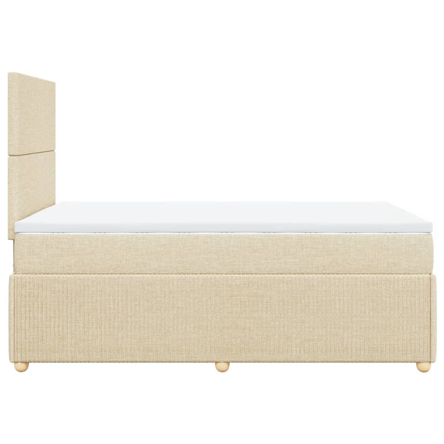 Boxspring met matras stof crèmekleurig 120x190 cm
