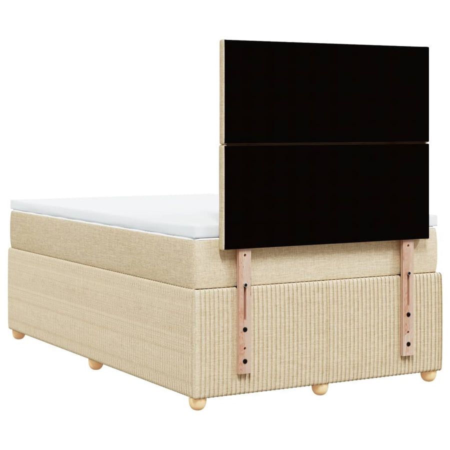 Boxspring met matras stof crèmekleurig 120x190 cm