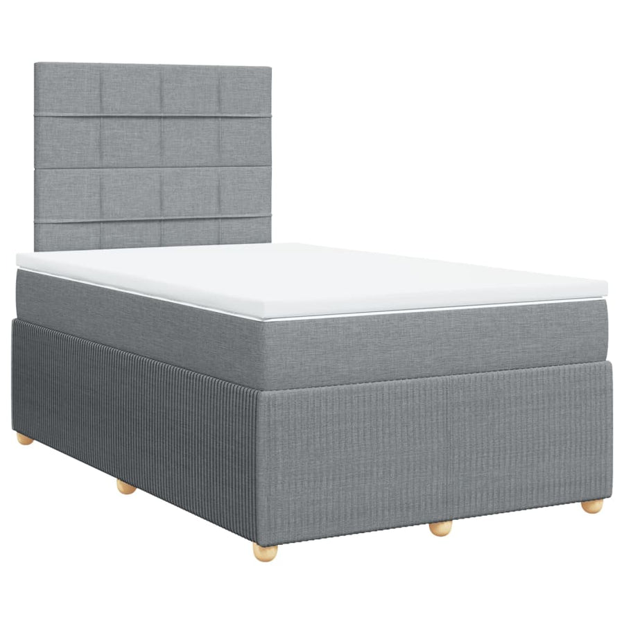 Boxspring met matras stof lichtgrijs 120x190 cm