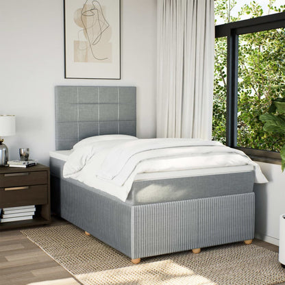 Boxspring met matras stof lichtgrijs 120x190 cm