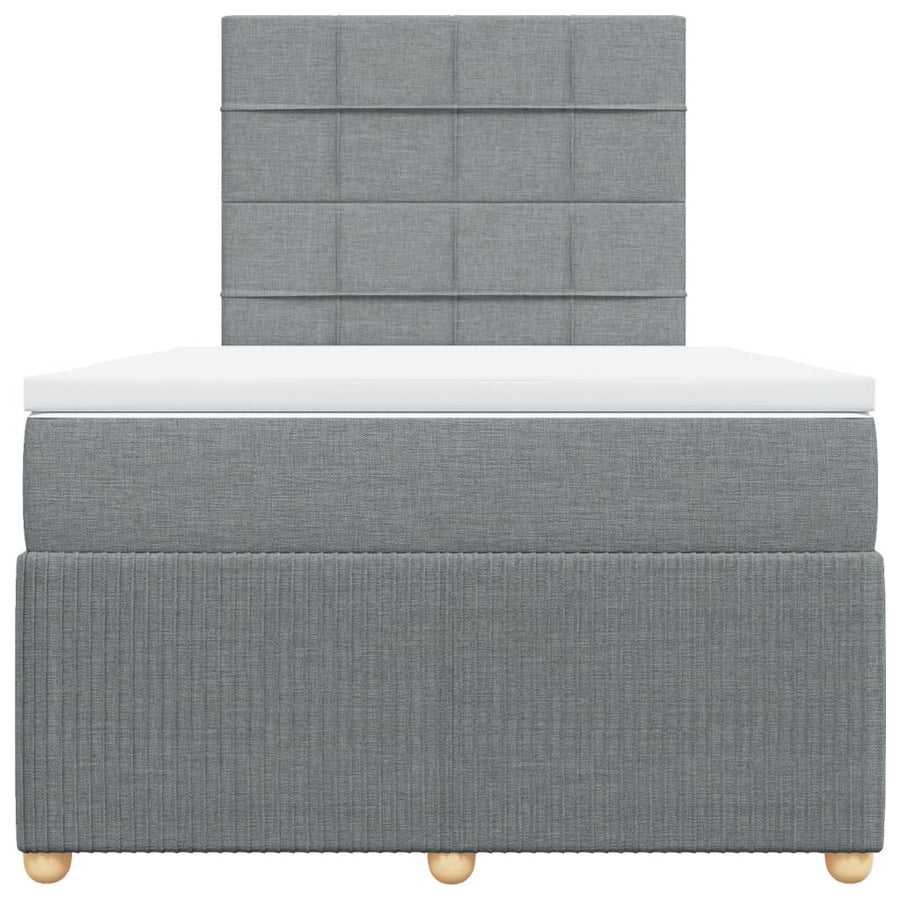 Boxspring met matras stof lichtgrijs 120x190 cm
