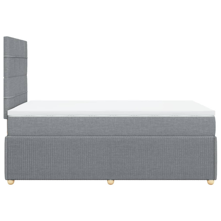 Boxspring met matras stof lichtgrijs 120x190 cm