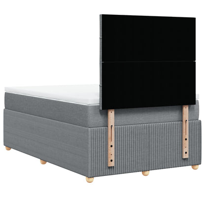 Boxspring met matras stof lichtgrijs 120x190 cm