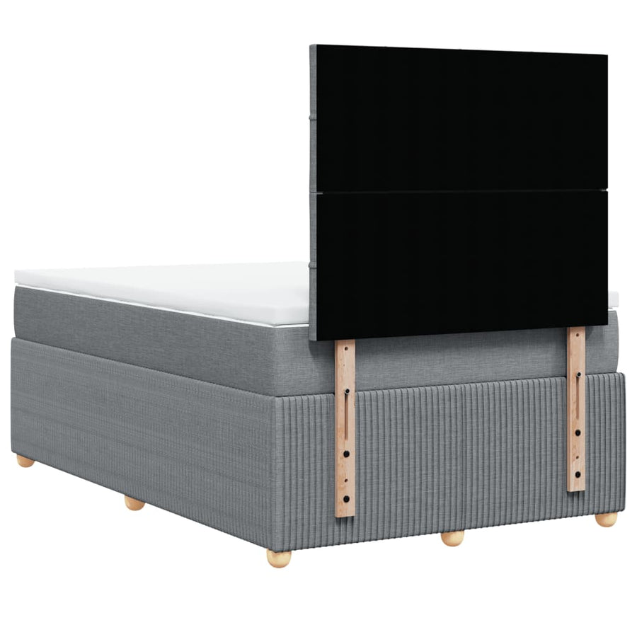 Boxspring met matras stof lichtgrijs 120x190 cm