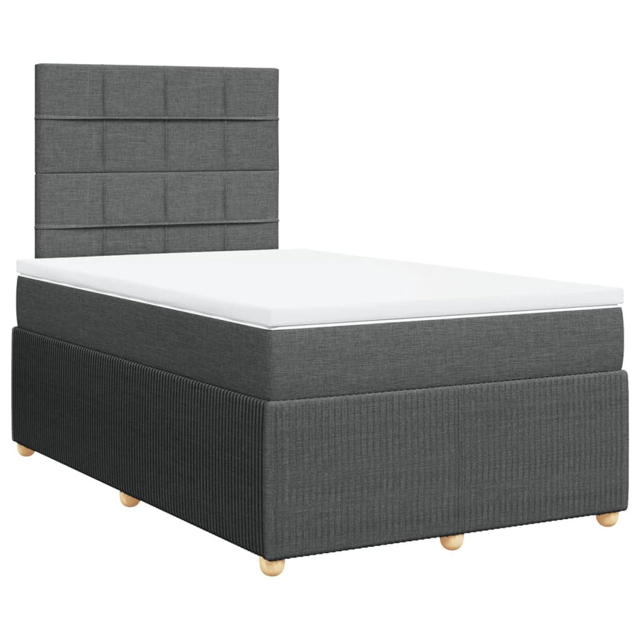 Boxspring met matras stof donkergrijs 120x190 cm