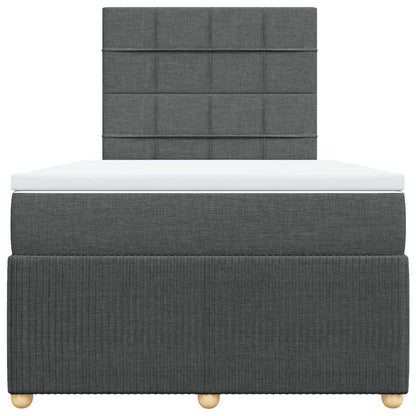Boxspring met matras stof donkergrijs 120x190 cm