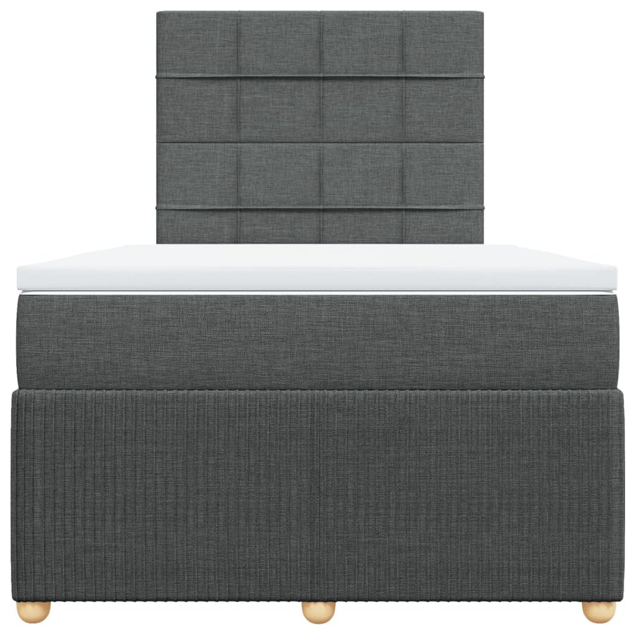 Boxspring met matras stof donkergrijs 120x190 cm
