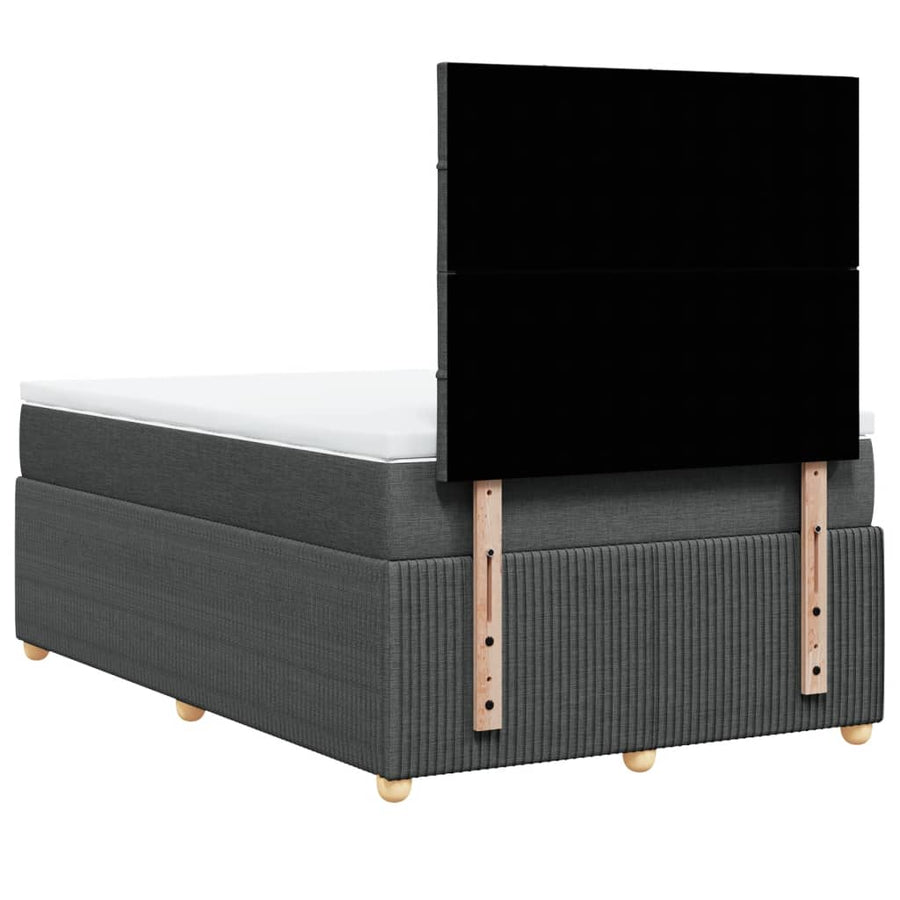 Boxspring met matras stof donkergrijs 120x190 cm