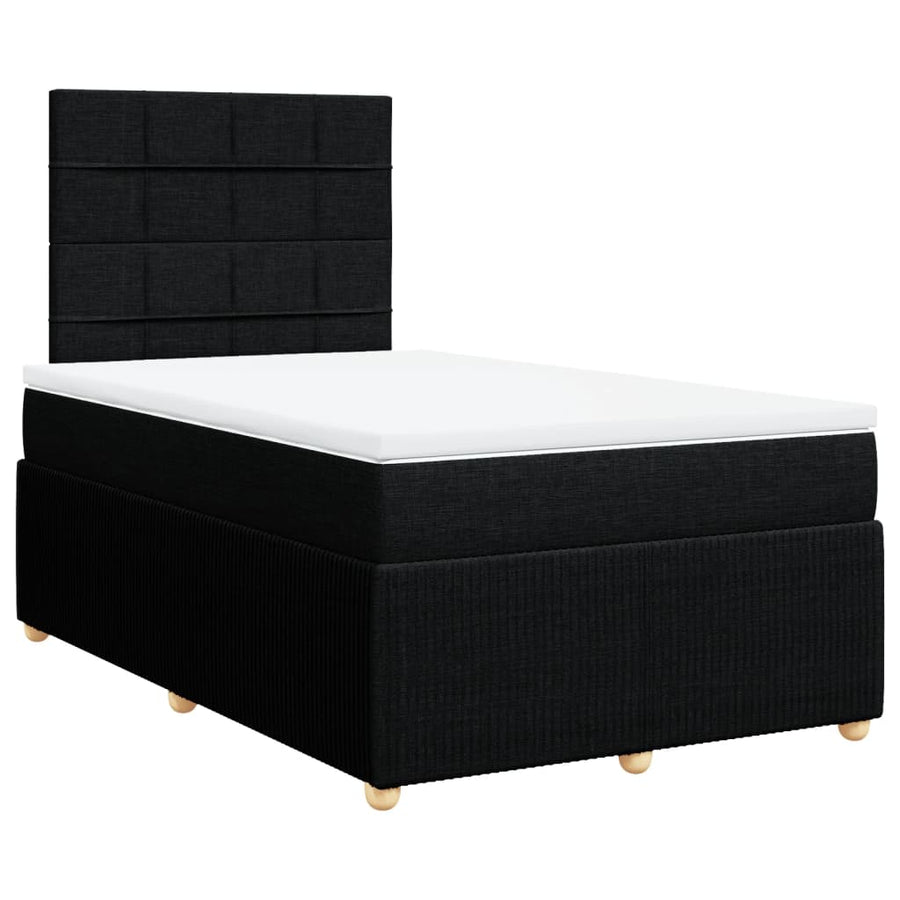 Boxspring met matras stof zwart 120x190 cm